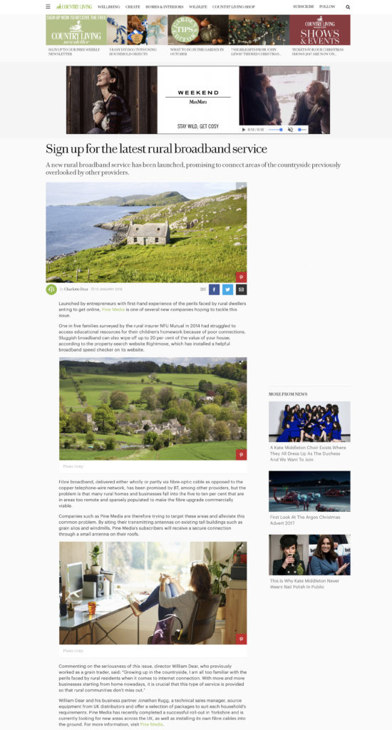 Pine Media featured in Country Living